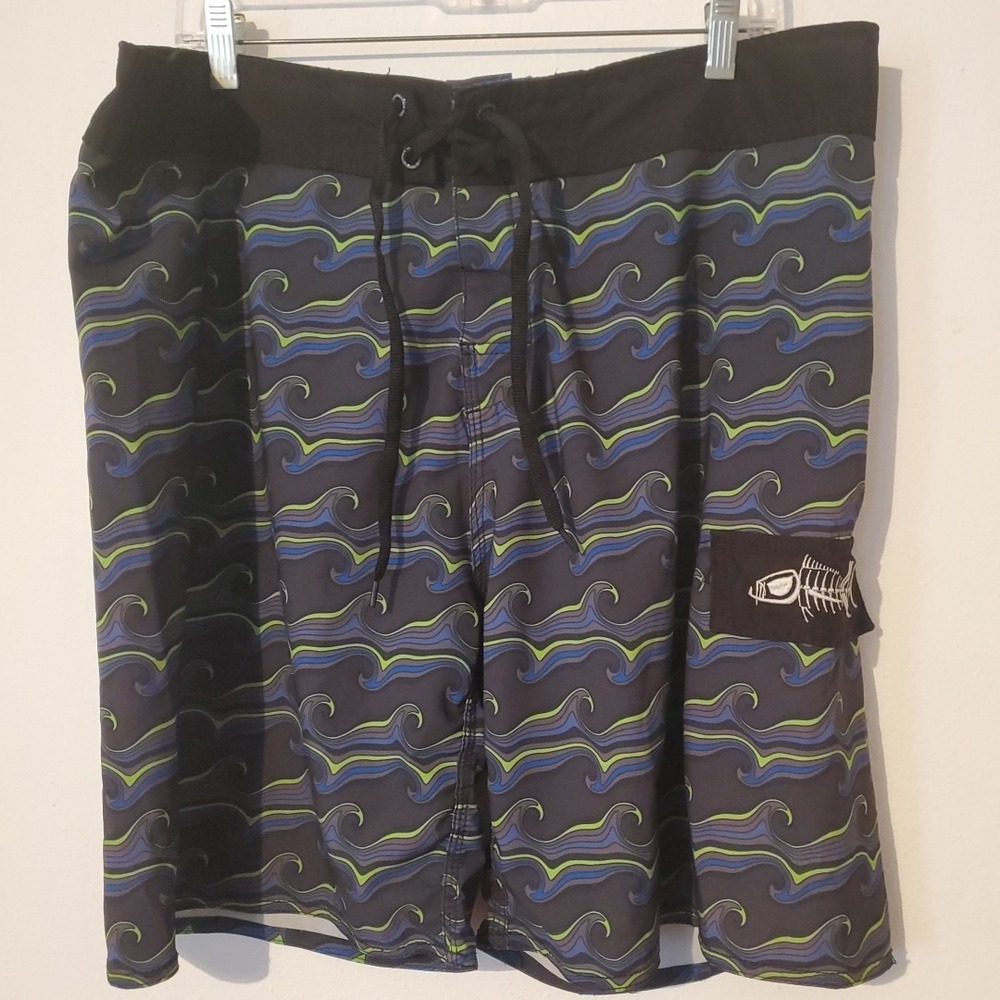 Board Shorts Tormenter Men's Size 38 Black  Waves Swim Trunks Unlined 1 Pocket